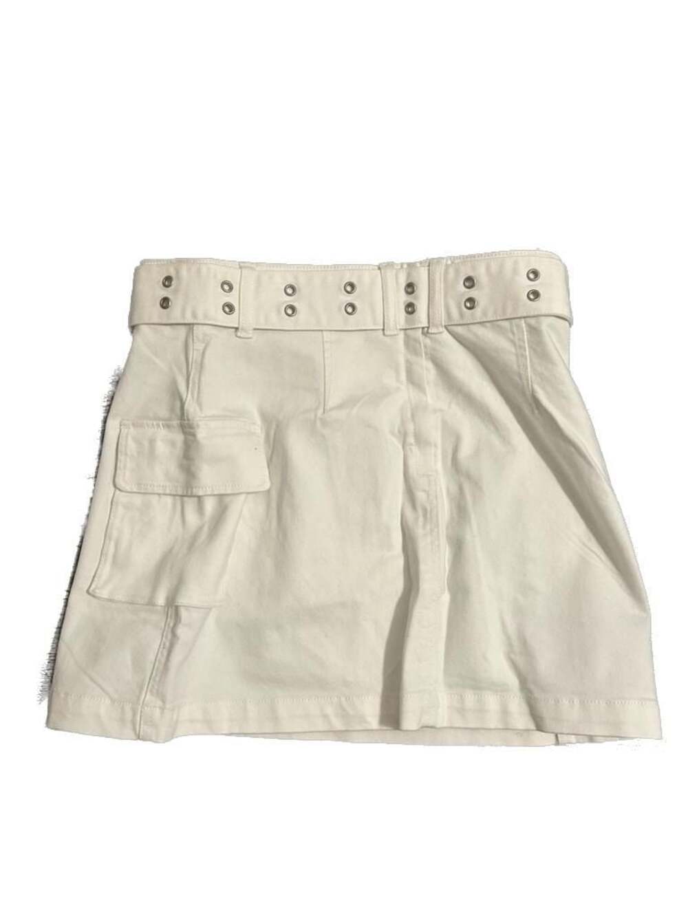 Juicy Couture White Belted Cargo Mini Skirt Size 30 - Picture 2 of 4